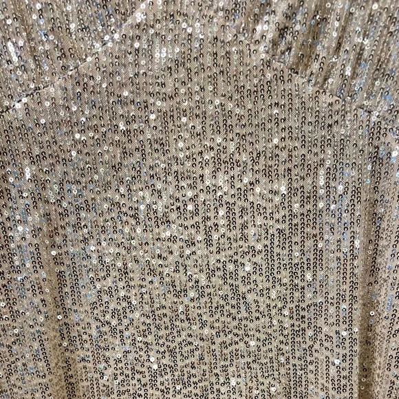 NEW ZARA SEQUIN GOLD COCKTAIL DRESS - Picture 6 of 12